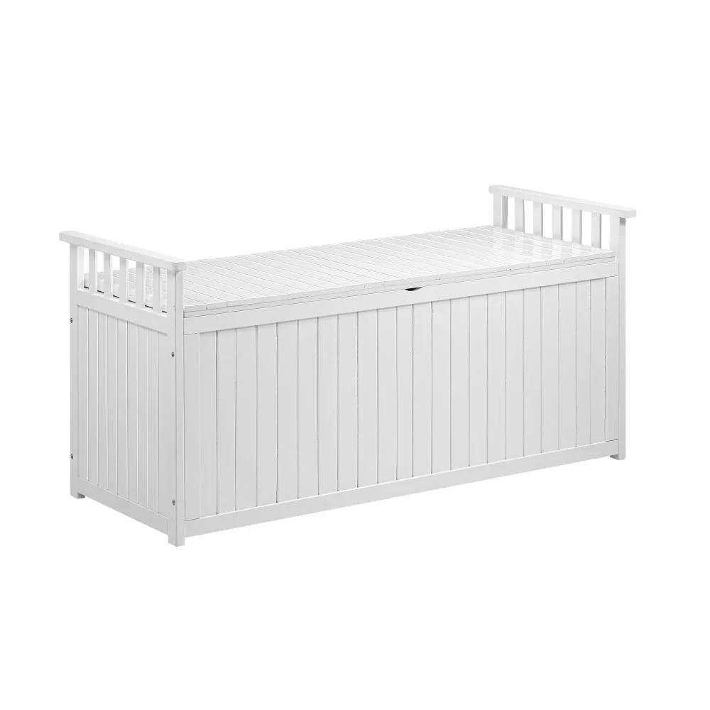 Outdoor Storage Box Garden Bench Wooden 500L White