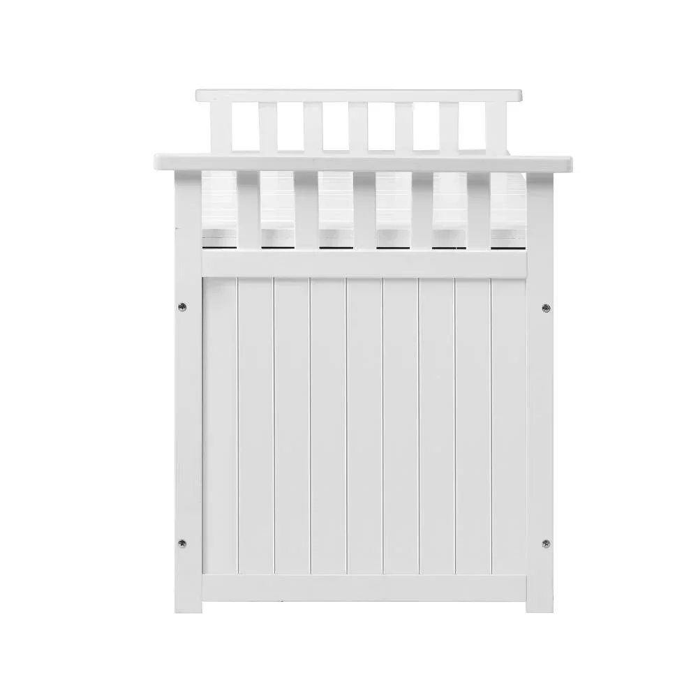 Outdoor Storage Box Garden Bench Wooden 500L White - Image 8