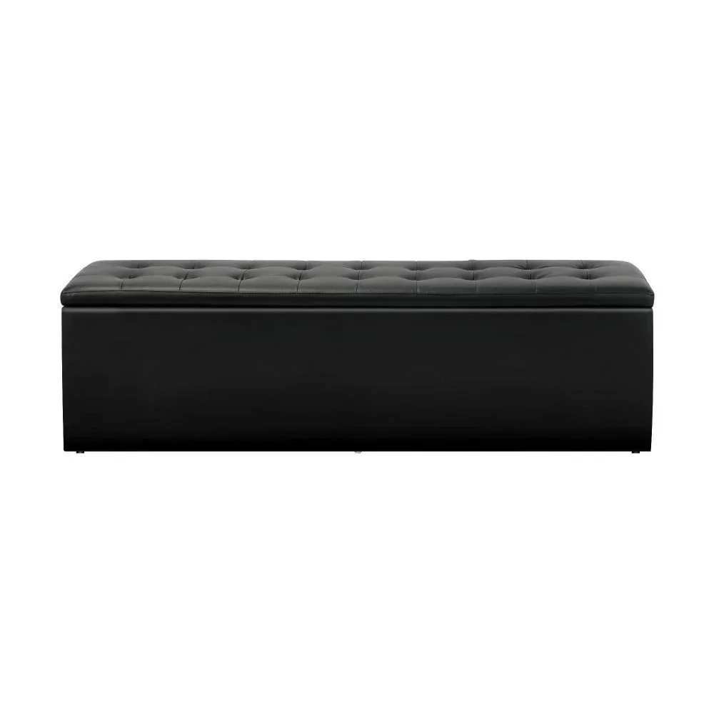 Storage Ottoman XL PU Leather Black - Image 3