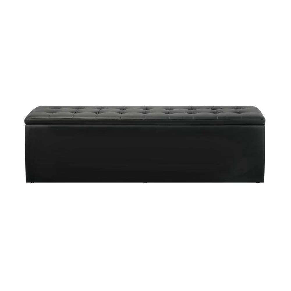 Storage Ottoman XL PU Leather Black - Image 5