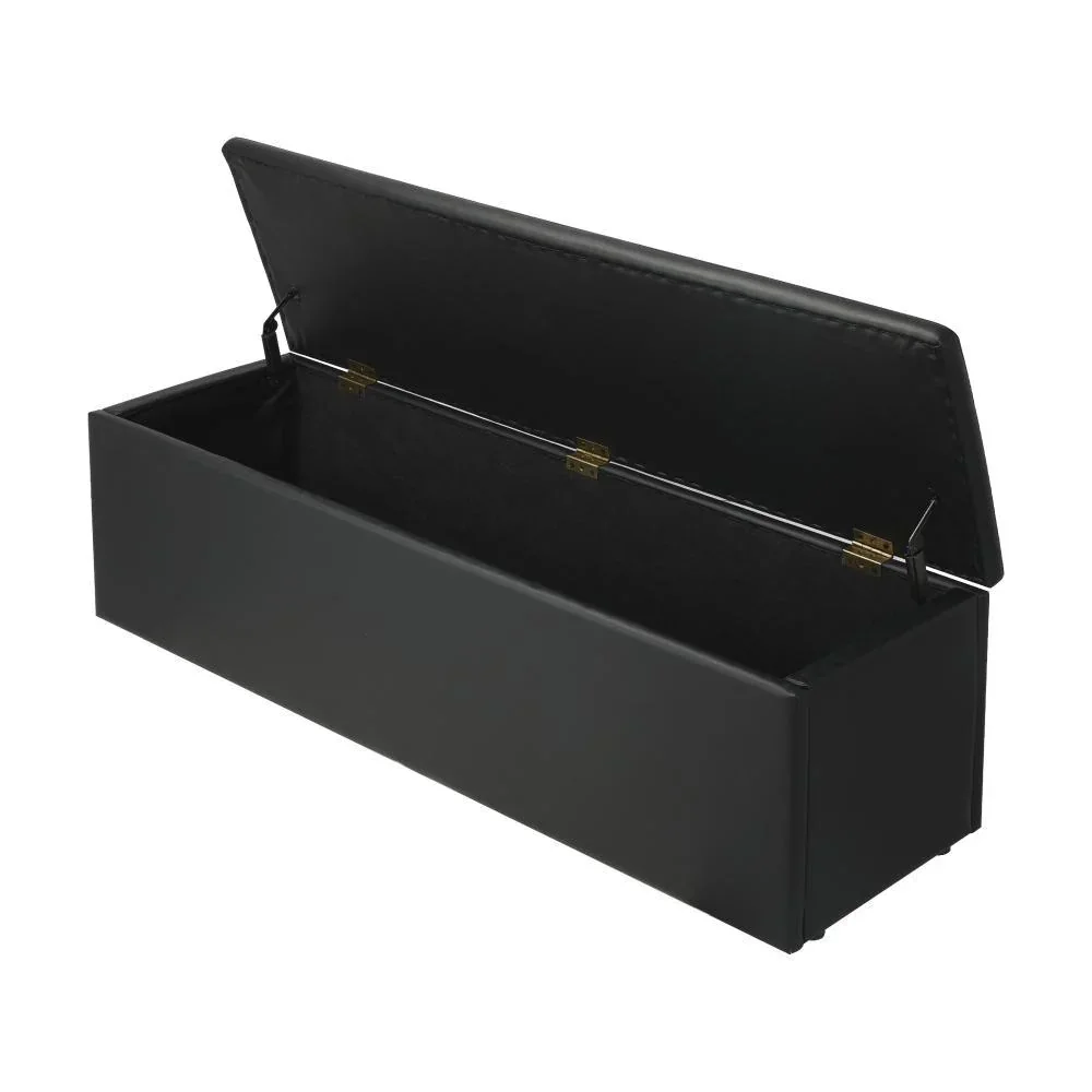 Storage Ottoman XL PU Leather Black - Image 6