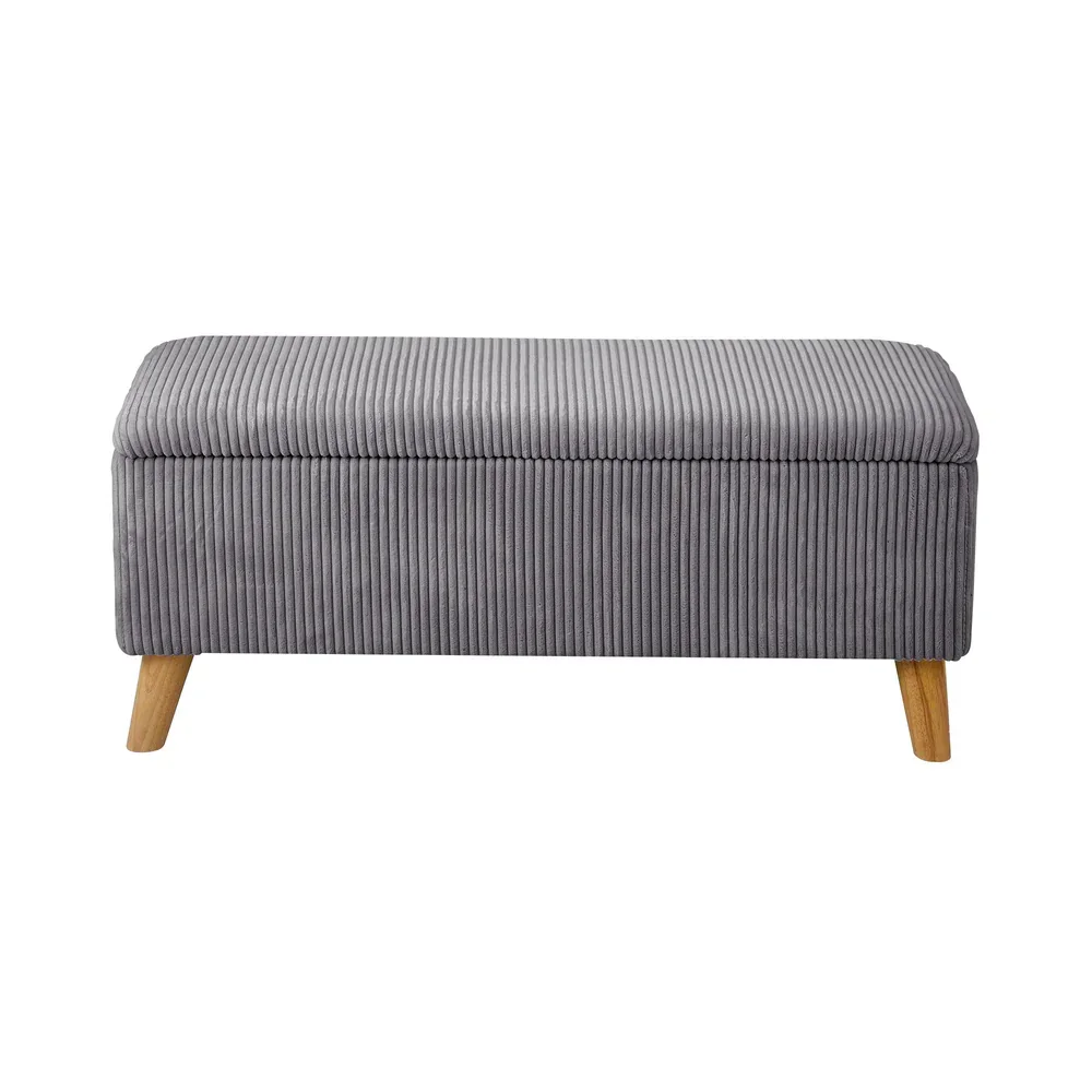 Storage Ottoman Blanket Box LARGE Polyester Grey - Image 6