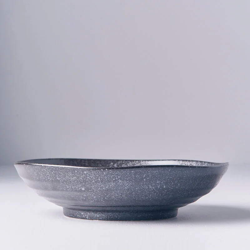 Pasta Bowl Organic Shape 21 cm Kanso Matte Black Glaze - Image 4