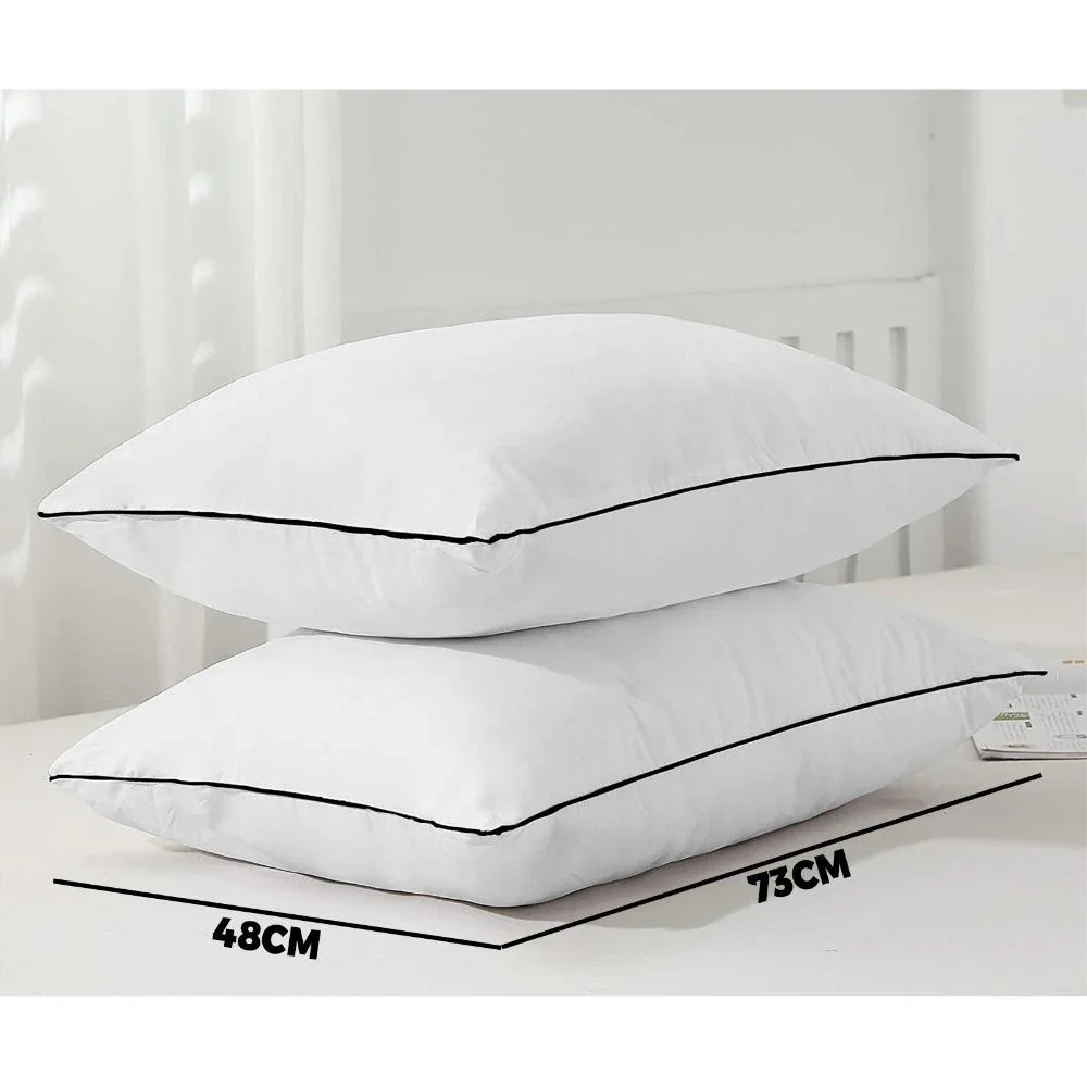 Pillow Hotel Pillows Home Decor Microfibre Filling for Sleeping Cotton Cover Soft Quality Luxury Bedroom 4pcs 48 x 73cm - Image 4