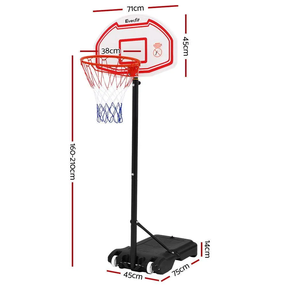 2.1M Basketball Hoop Stand System Adjustable Portable Pro Kids White - Image 2
