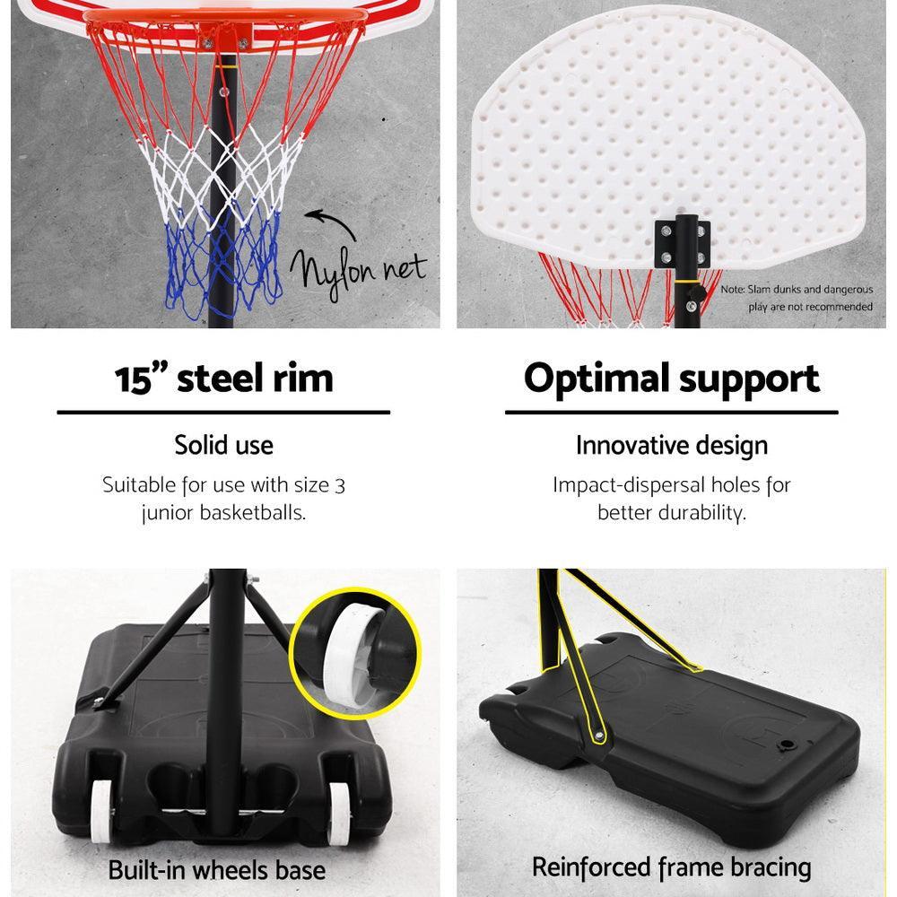 2.1M Basketball Hoop Stand System Adjustable Portable Pro Kids White - Image 3