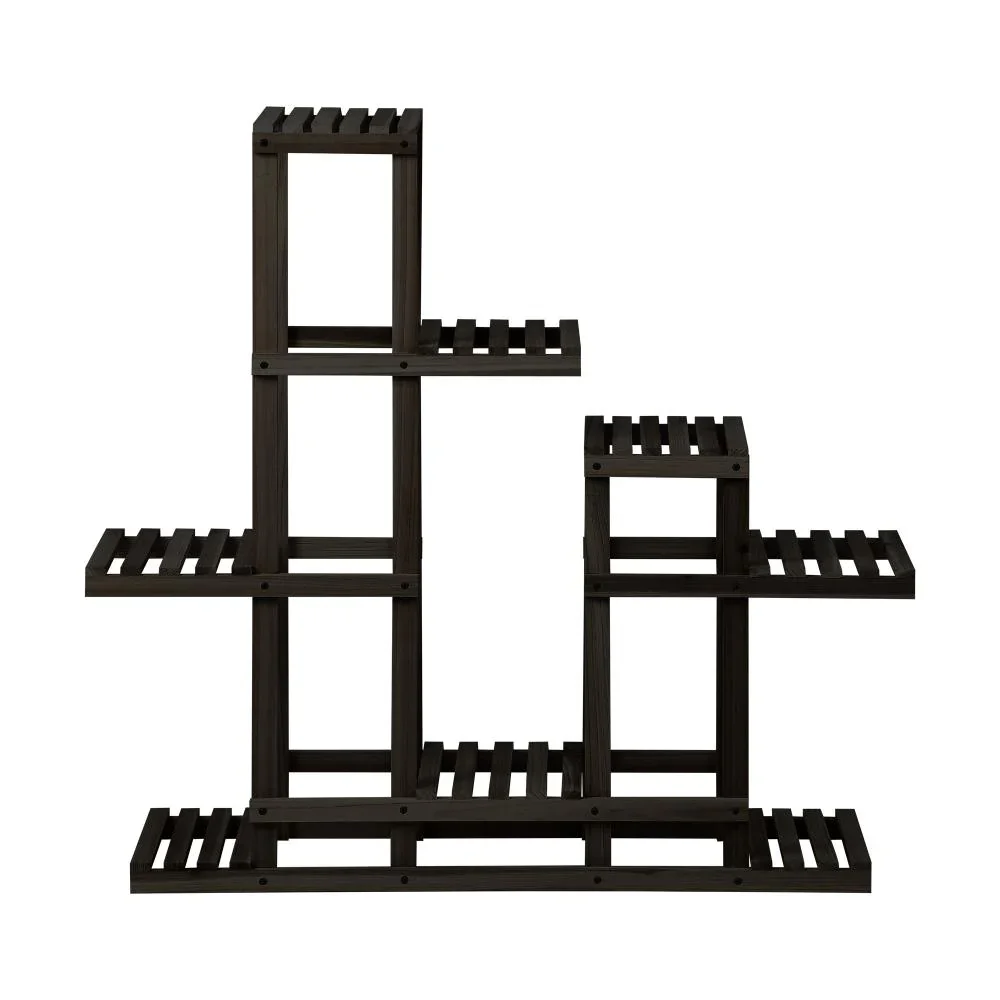 Plant Stand 6 Tiers Wooden Shelving Black - Image 4