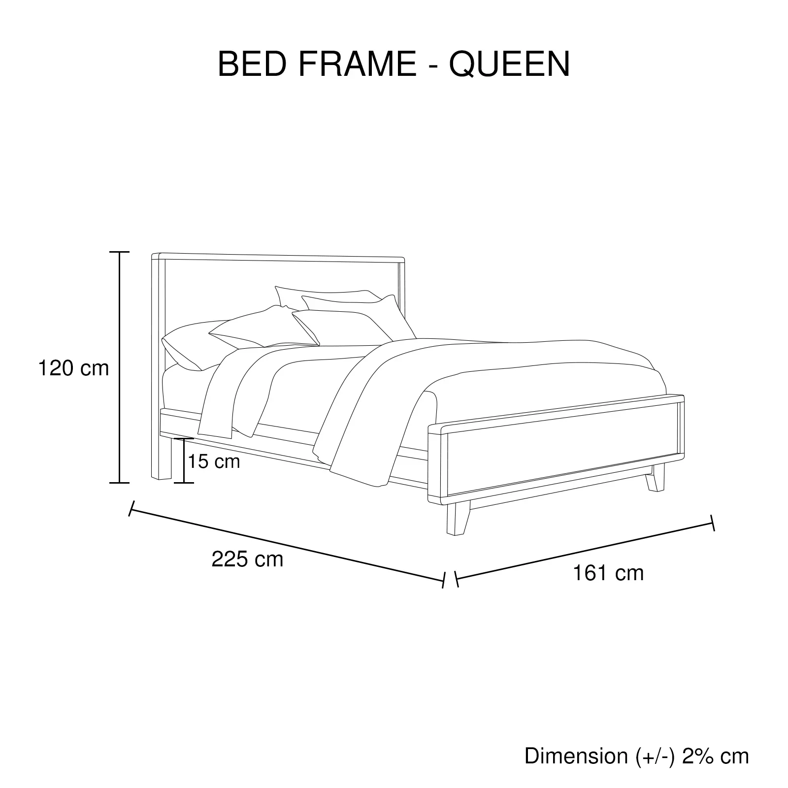 Queen Size Wooden Bed Frame in Solid Wood Antique Design Light Brown - Image 7