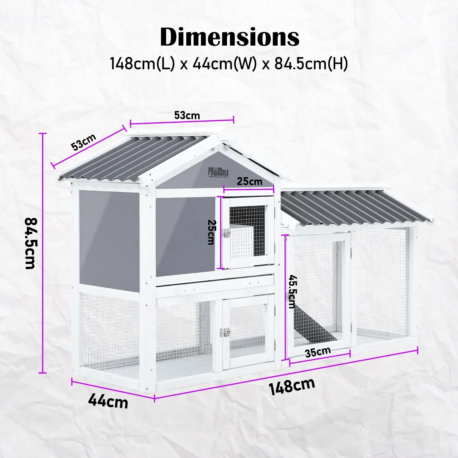 Rabbit Hutch Chicken Coop 147cm 2 Storey Pet Cage Run GRACIE - Image 10