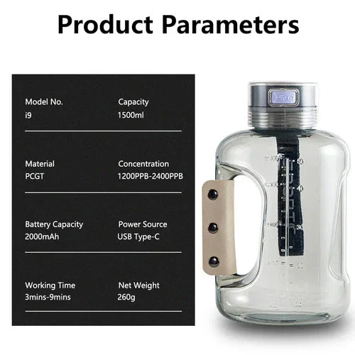 Random Color Hydrogen Water Bottle 1.5L Hydrogen Rich Portable Rich Hydrogen Water Generator - Image 7