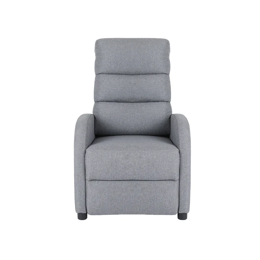 Recliner Chair Armchair Adjustable Sofa Lounge Polyester Grey - Image 2