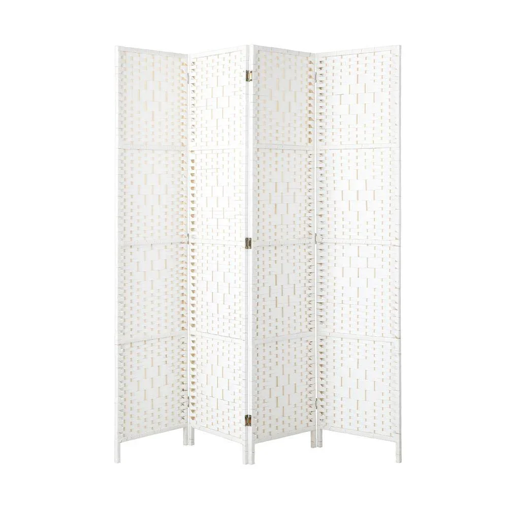 4 Panel Room Divider Privacy Screen White - Image 7