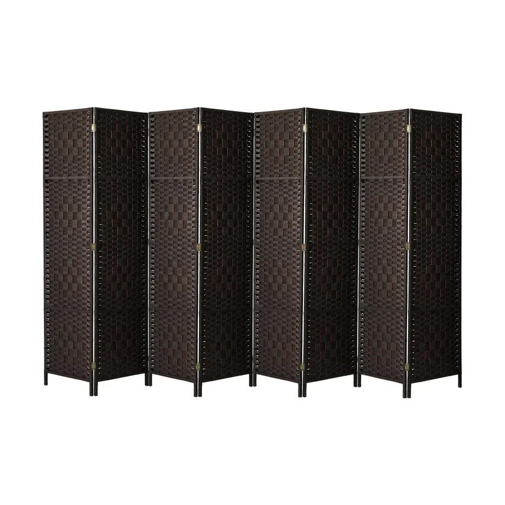 8 Panel Room Divider Privacy Screen Brown - Image 3