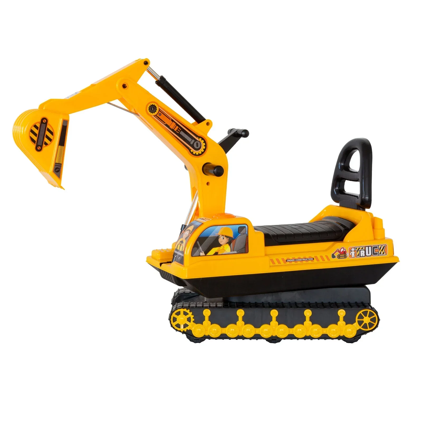Ride-on Children's Excavator w/ Sturdy Track and Dual Operation Levers to Scoop - Image 4