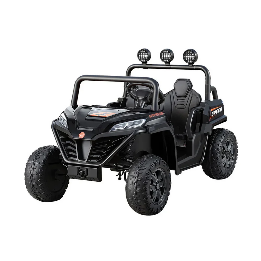 Kids Ride On Car Electric Toys Cars Headlight Music Remote Control Black - Image 3