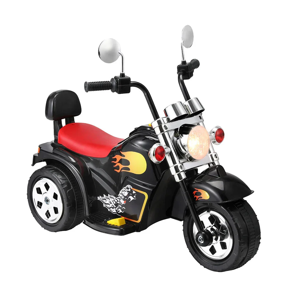 Kids Ride On Car Motorcycle Motorbike Electric Toys Horn Music 6V Black - Image 6