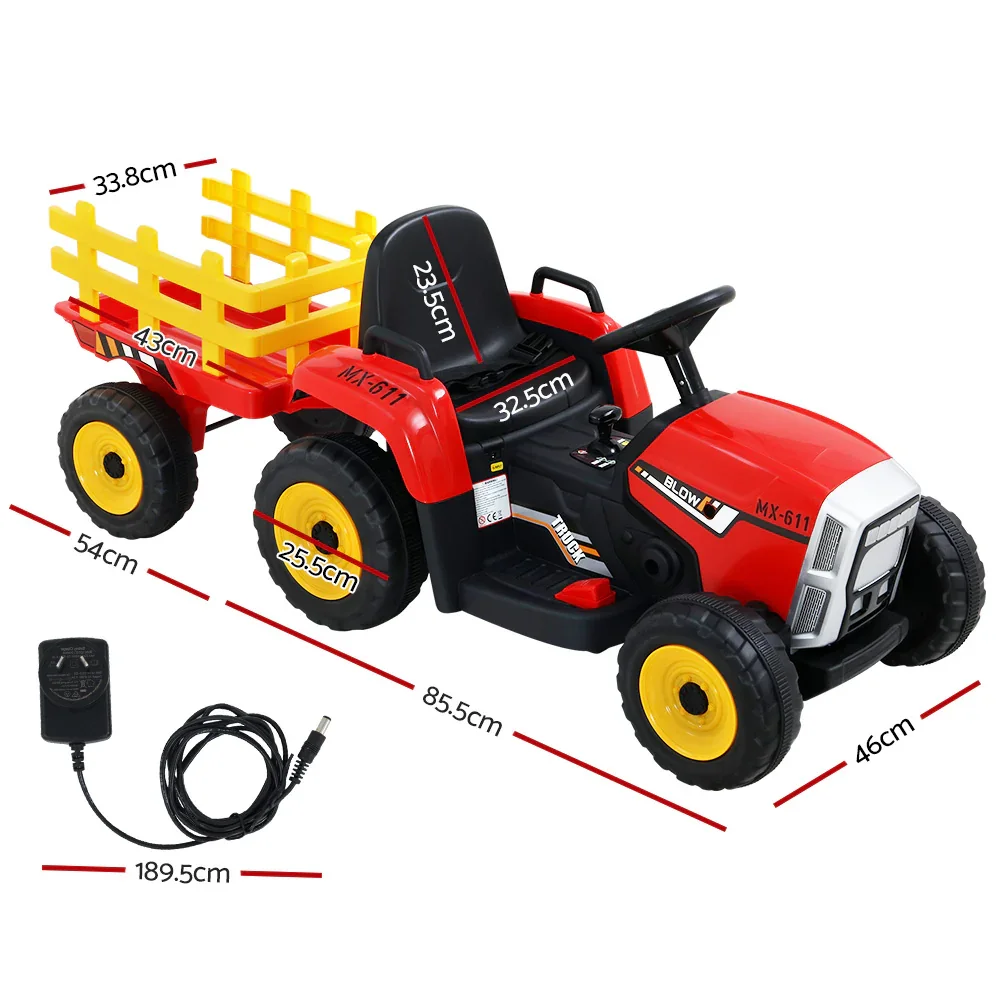 Kids Electric Ride On Car Tractor Toy Cars 12V Red - Image 5