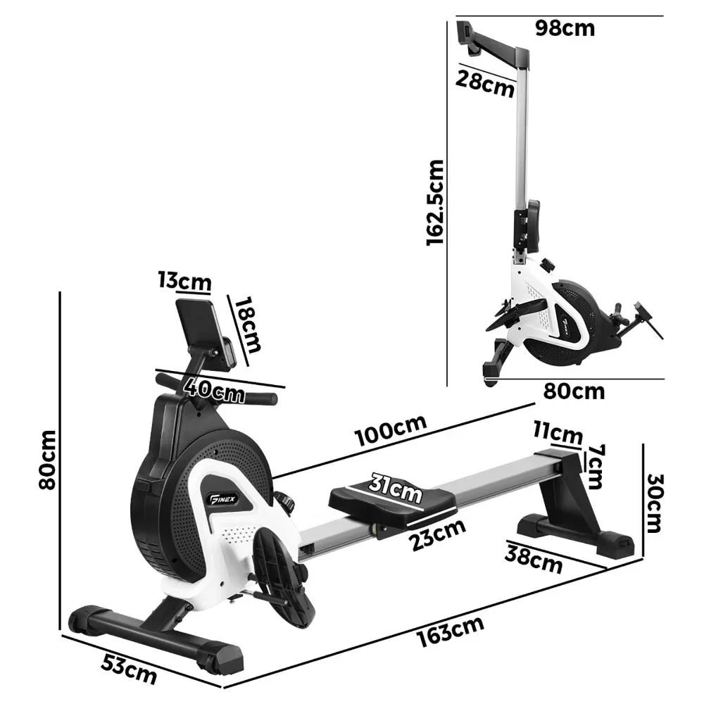 Rowing Machine Magnetic Resistance Black&White - Image 4