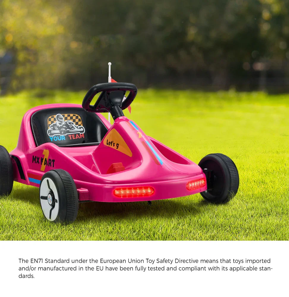 Ride on Car Electric Kart with Light Bluetooth Pink - Image 5