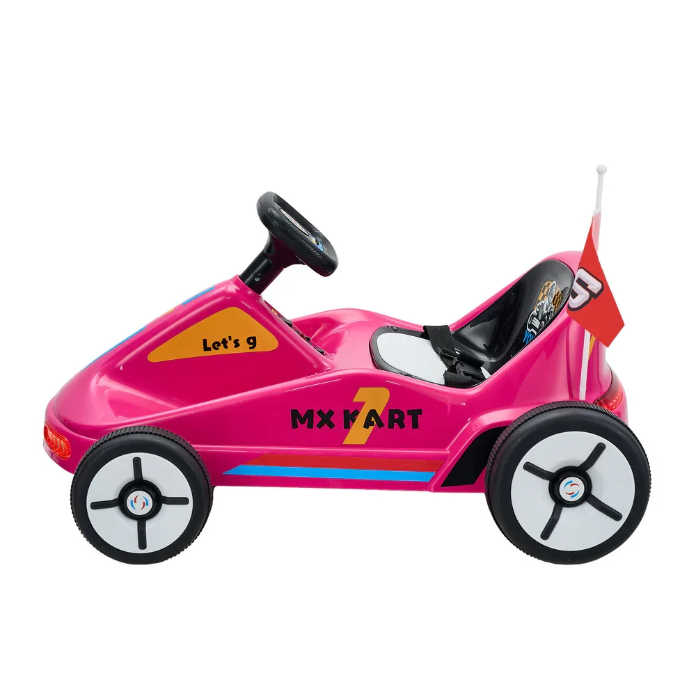 Ride on Car Electric Kart with Light Bluetooth Pink - Image 9