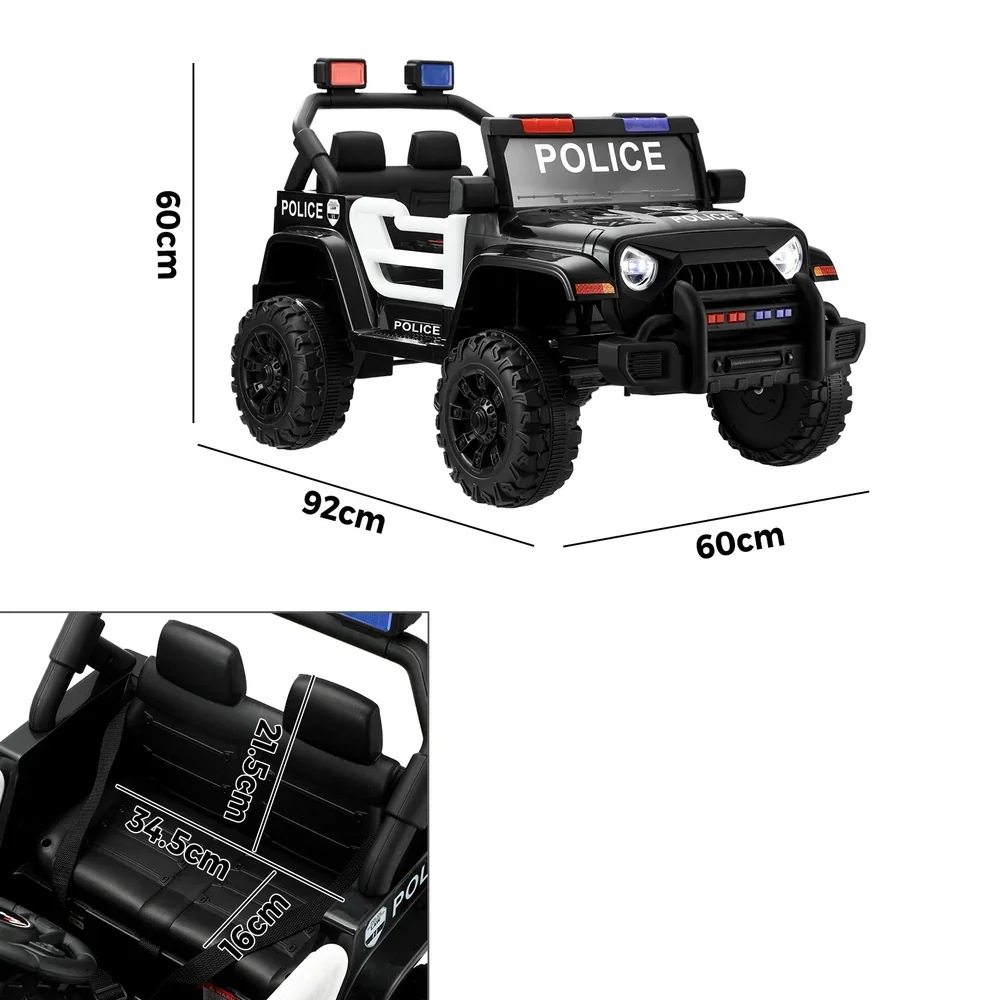 Kids Police Ride On Car 12V Electric Remote Control Battery - Image 2