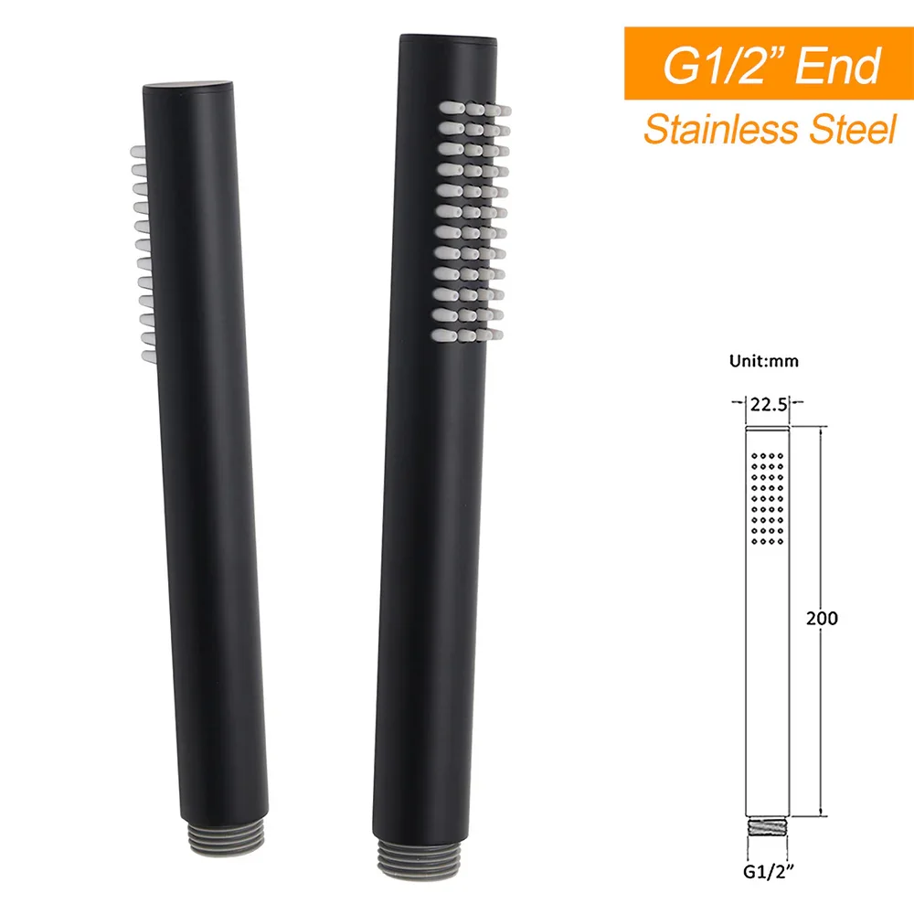 Round 300mm Rain Shower Head Brass Handheld Riser Rail Set Diverter Matt Black - Image 8