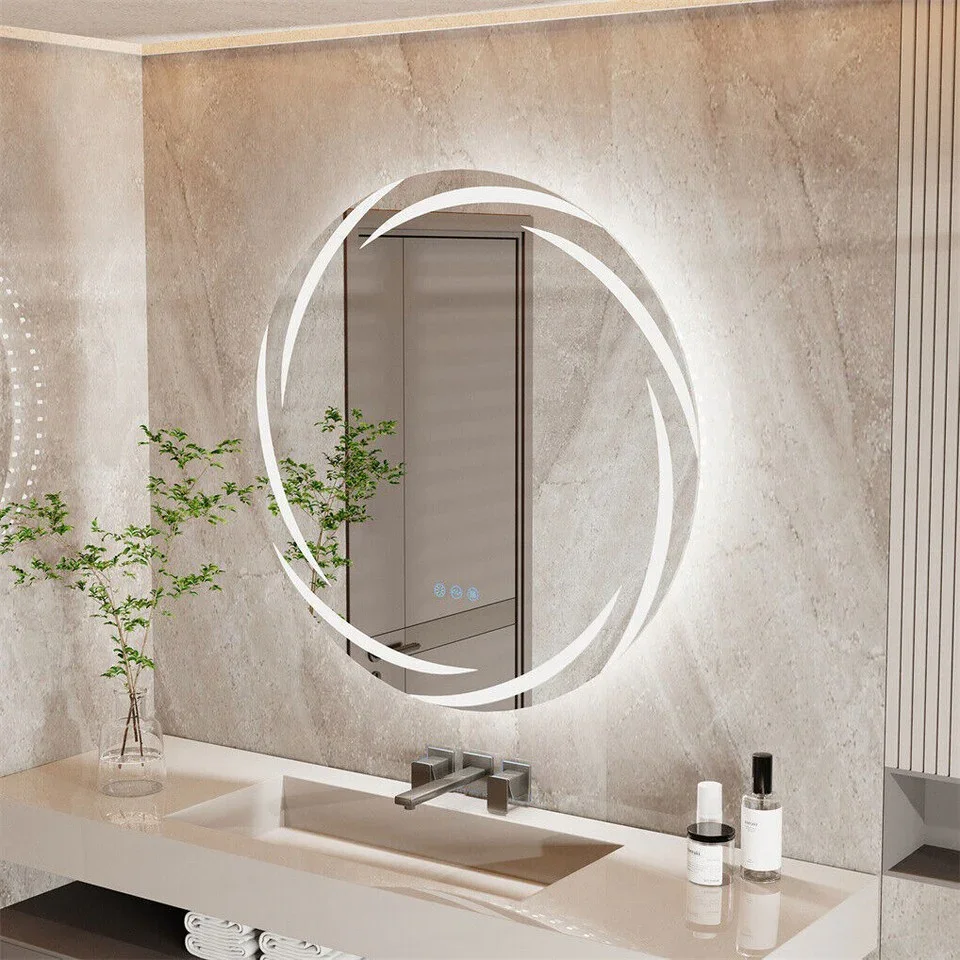Round LED Anti-Fog Backlit Bathroom Mirror(60x60cm) - Image 2