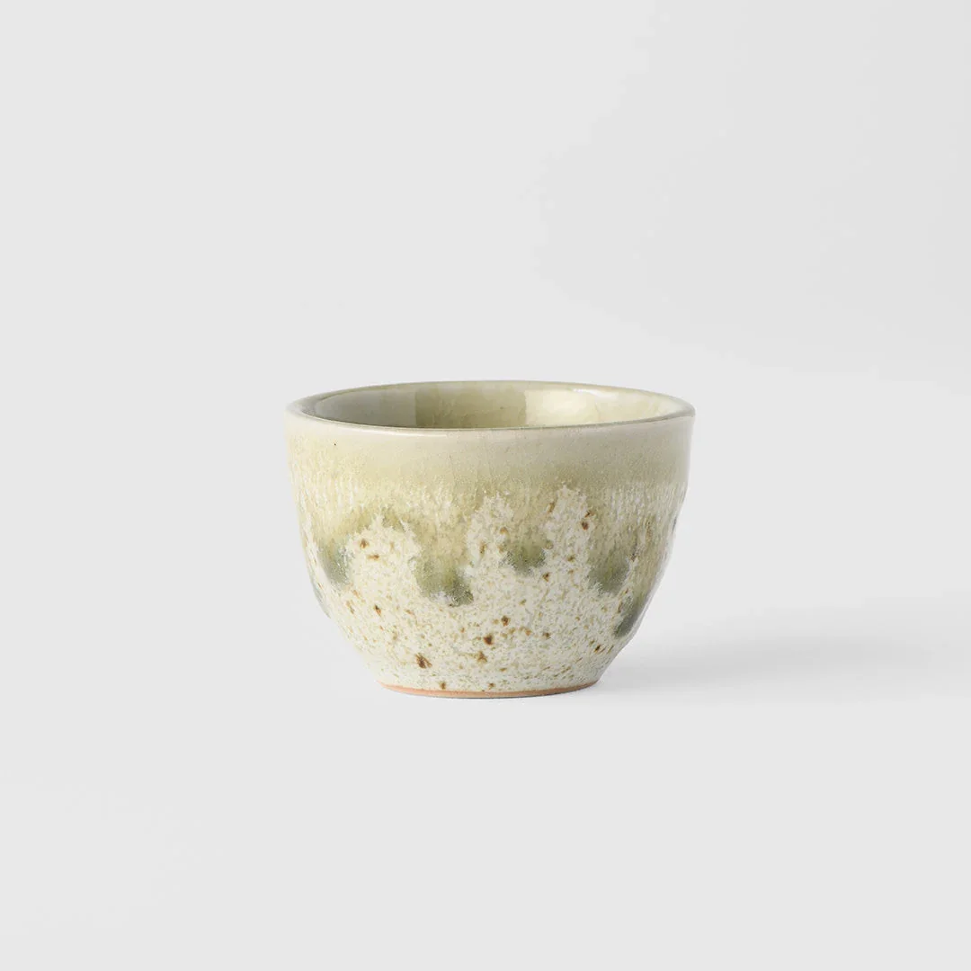 Sake Cup 30ml Light Green Drip Glaze - Image 2