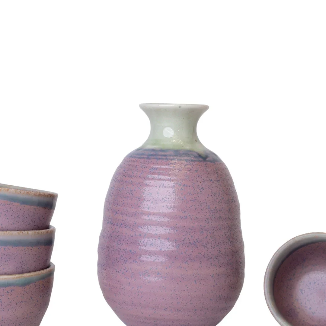 Sake Set for Four 280ml Lilac Glaze - Image 4