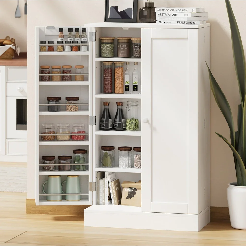 Buffet Sideboard Cabinet 2 Doors Cupboard Pantry Kitchen Storage White - Image 4