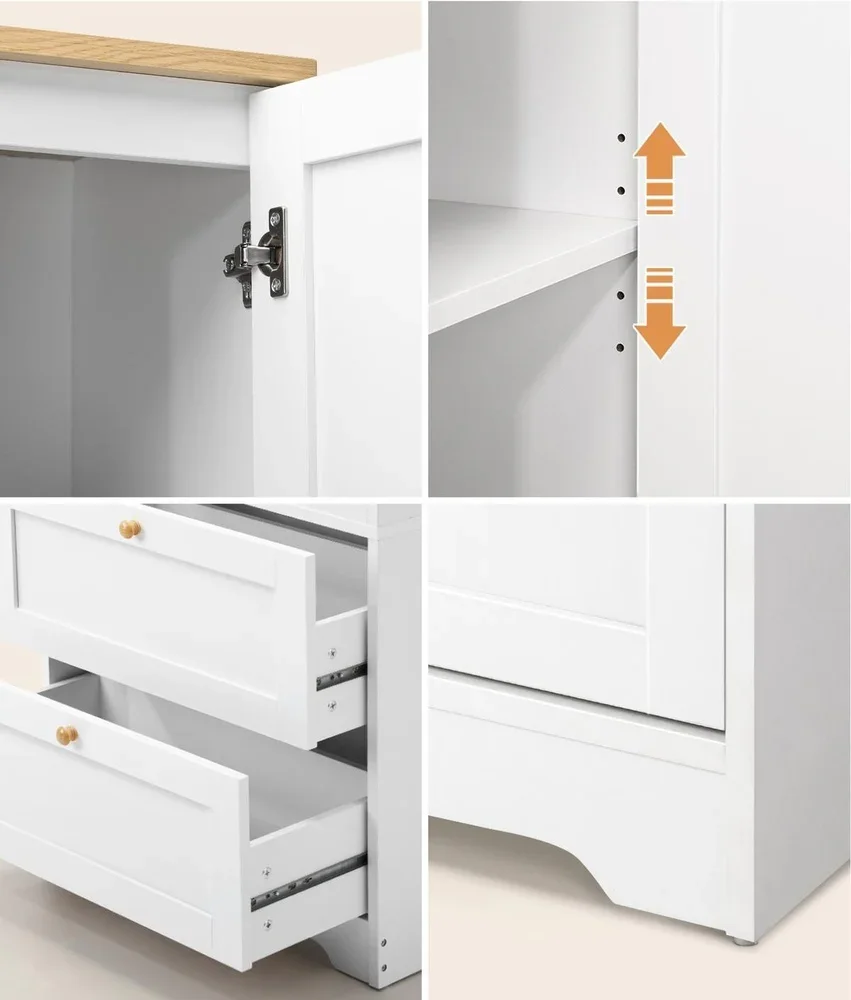 2x Buffet Sideboard Storage Cabinet Cupboard Hallway Wardrobe - Image 9