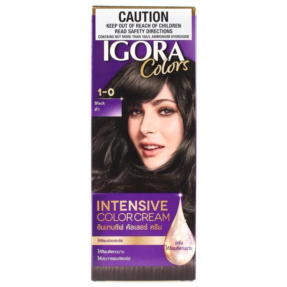 IGORA INTENSIVE COLOUR CREAM PERMANENT HAIR COLOUR BLACK 1-0 - Image 4