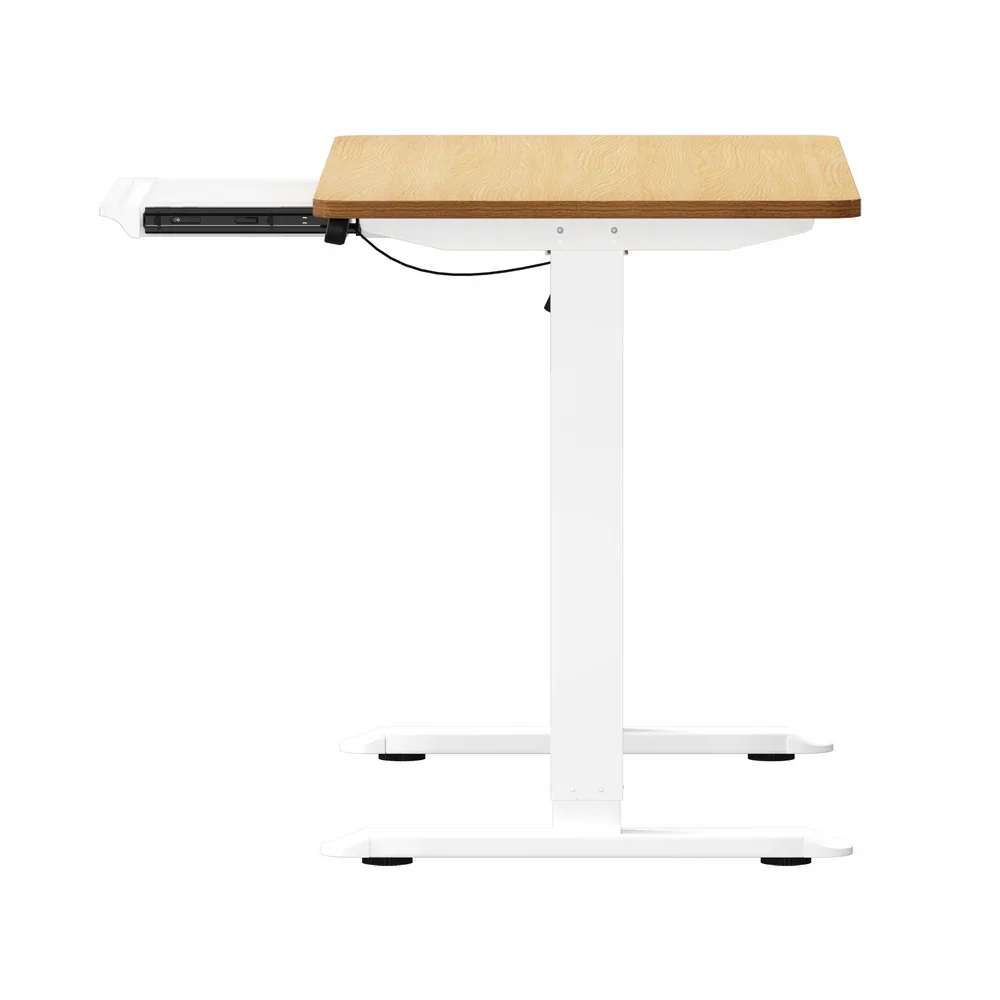 140cm Electric Standing Desk With Drawer Adjustable White - Image 4