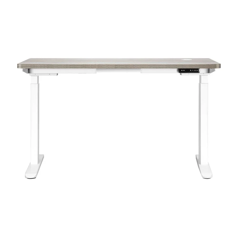 140cm Electric Standing Desk Dual Motor White&Grey-Oak - Image 6