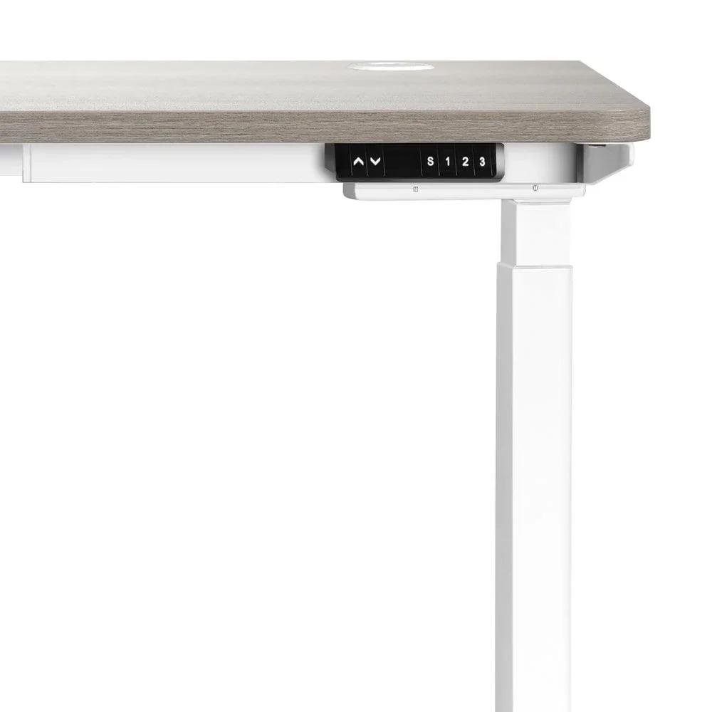 140cm Electric Standing Desk Dual Motor White&Grey-Oak - Image 7