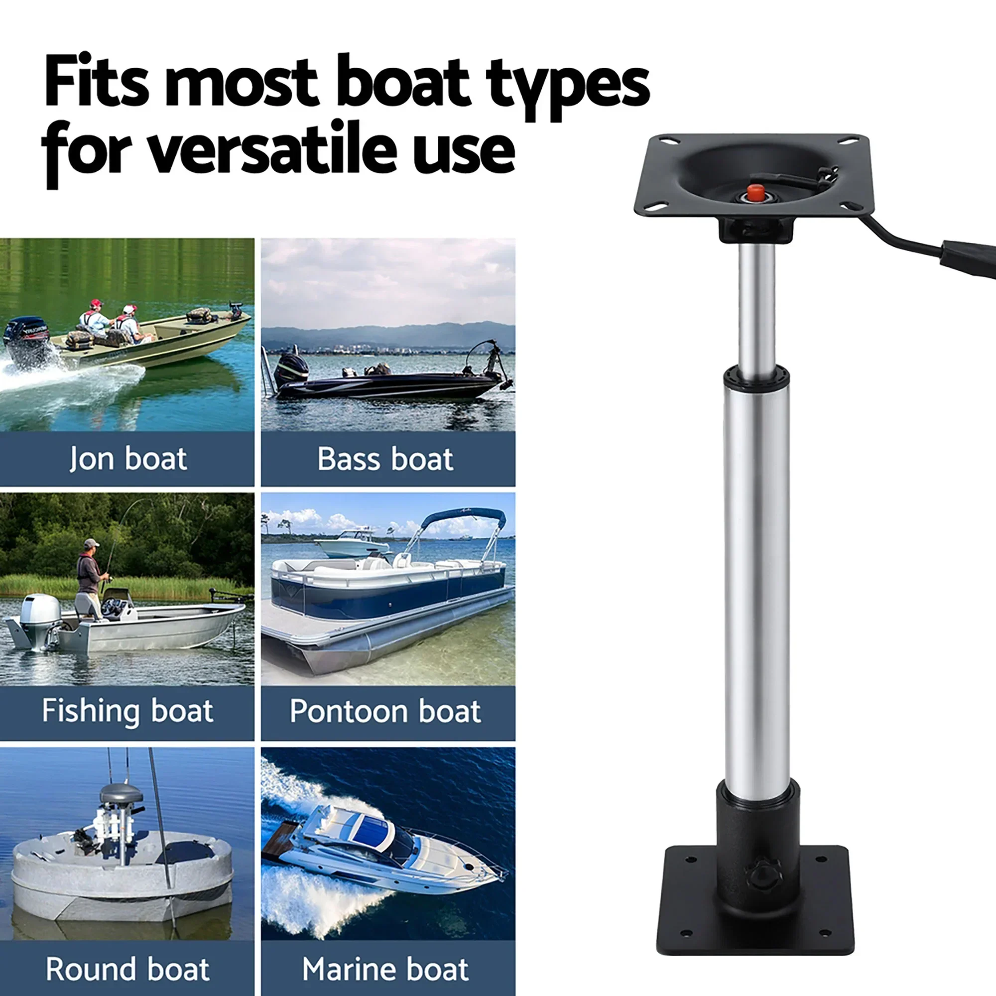 Boat Seat Pedestal 55–75cm Adjustable Gas Lift 360 Degrees Swivel 2 Pack - Image 7