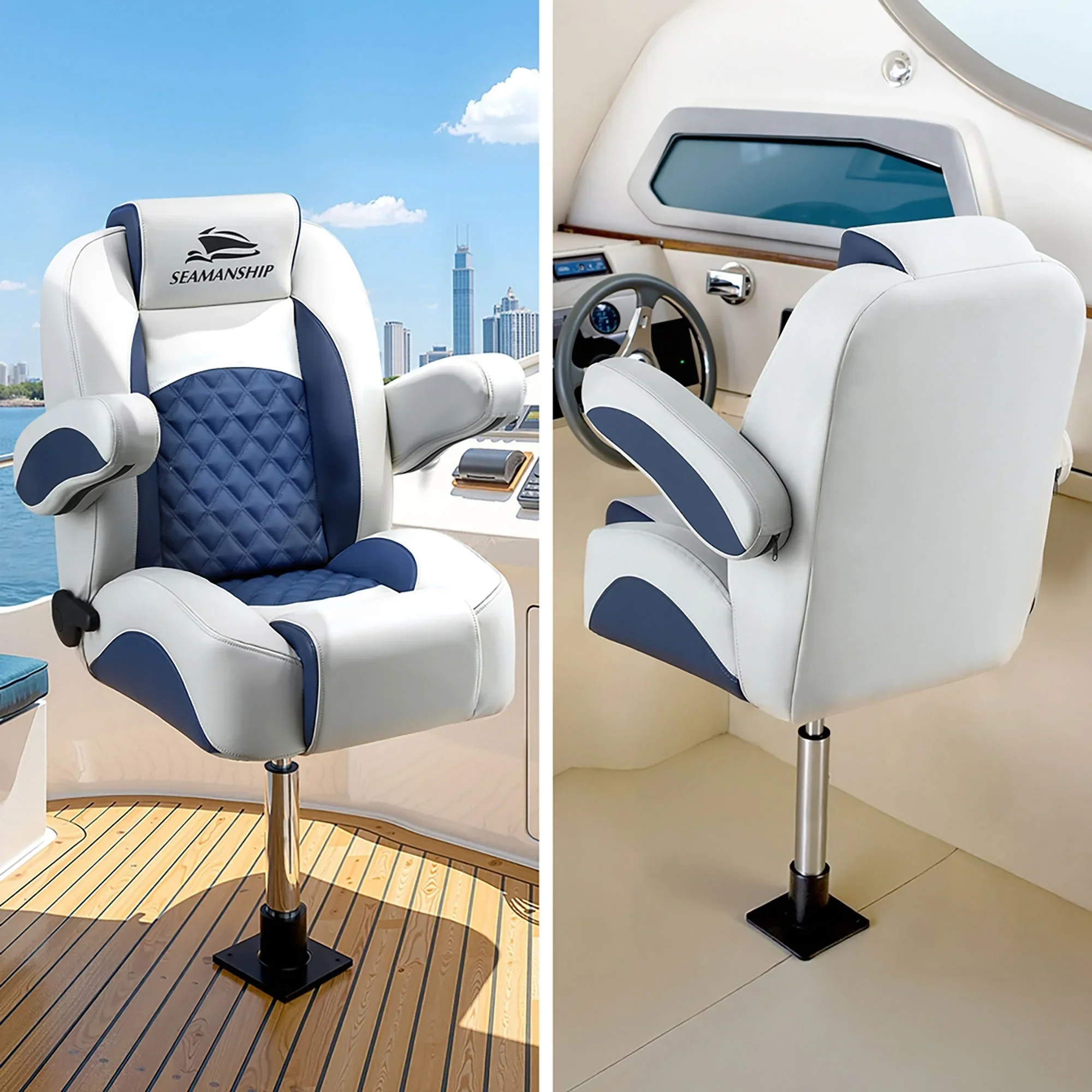 Boat Seat Pedestal 55–75cm Adjustable Gas Lift 360 Degrees Swivel 2 Pack - Image 8
