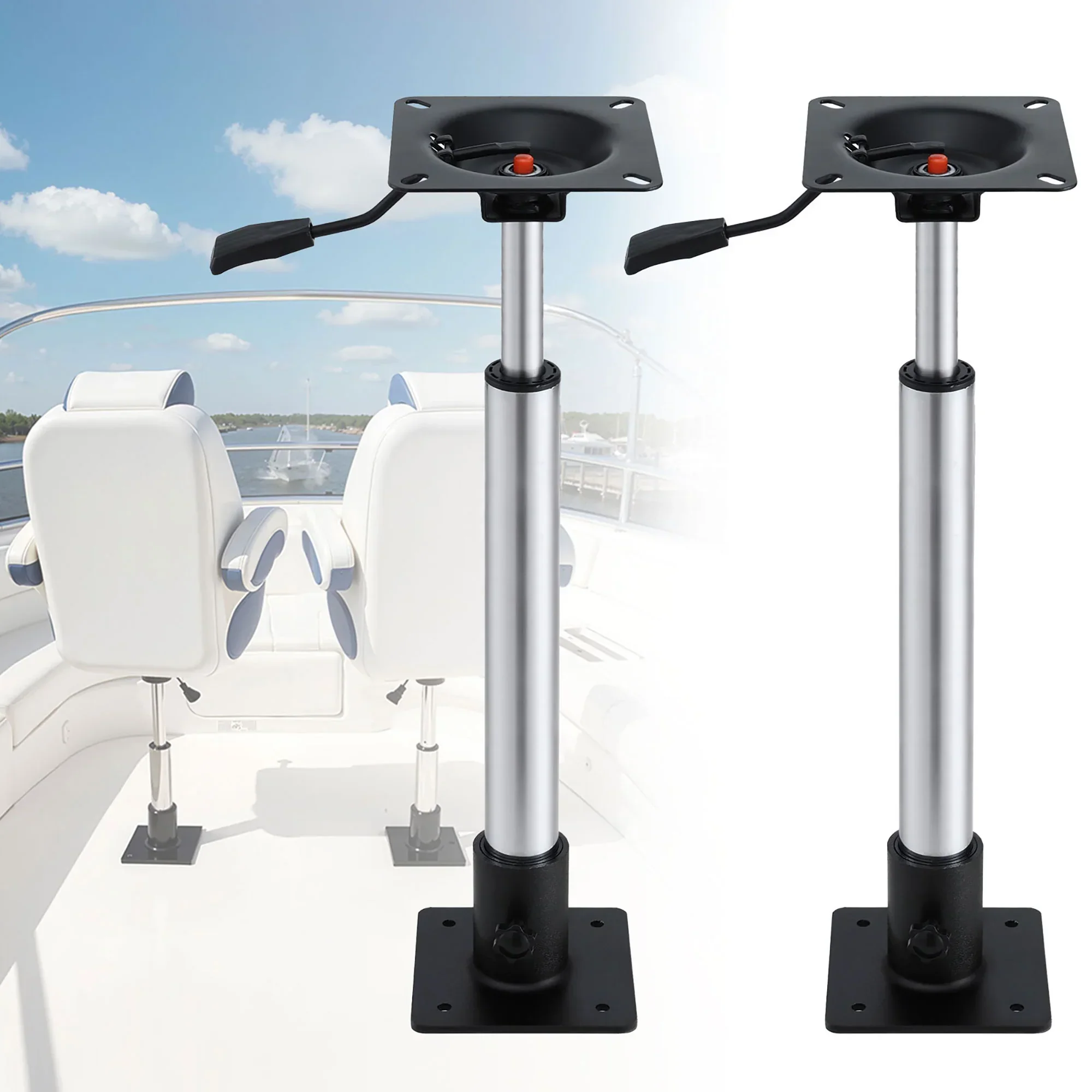 Boat Seat Pedestal 55–75cm Adjustable Gas Lift 360 Degrees Swivel 2 Pack - Image 9