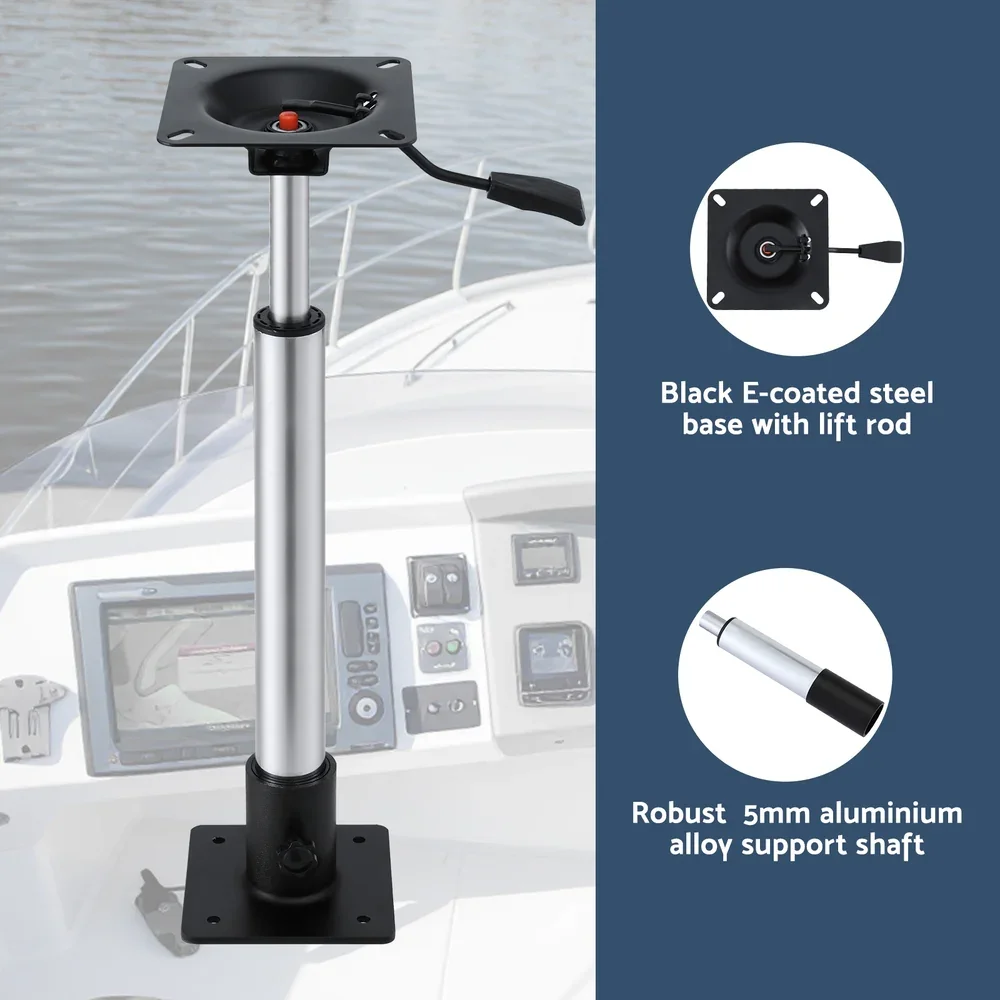 Boat Seat Pedestal 55-75cm Adjustable Gas Lift 360 Degrees Swivel - Image 2