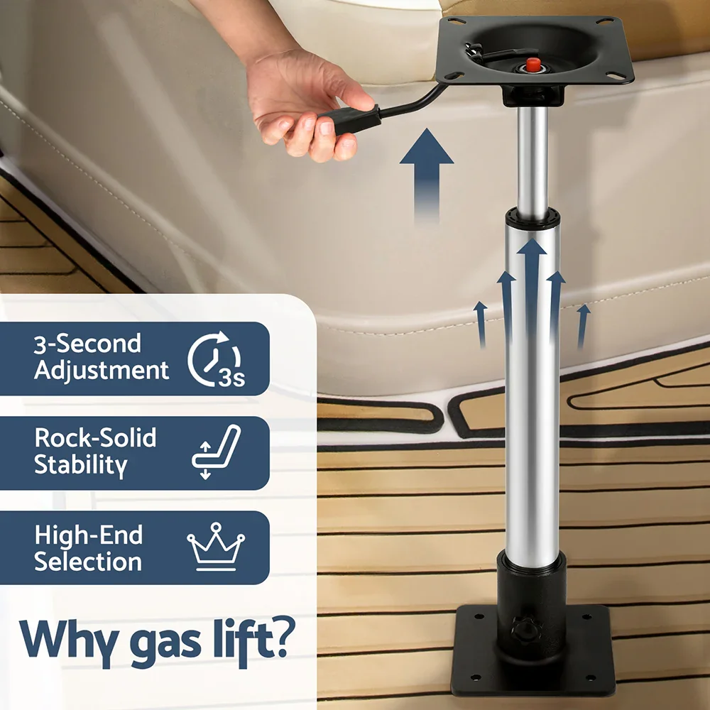 Boat Seat Pedestal 55-75cm Adjustable Gas Lift 360 Degrees Swivel - Image 3