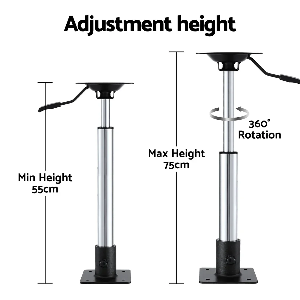Boat Seat Pedestal 55-75cm Adjustable Gas Lift 360 Degrees Swivel - Image 4
