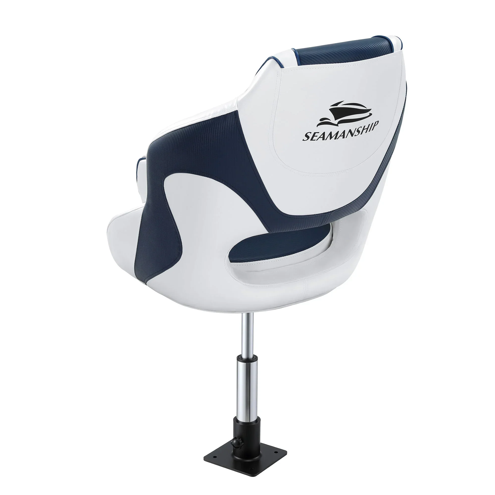 Captain Bucket Boat Seats Flip Up Bolster Swivel 15cm Padding with Adjustable Pedestals 34–46cm Blue - Image 3