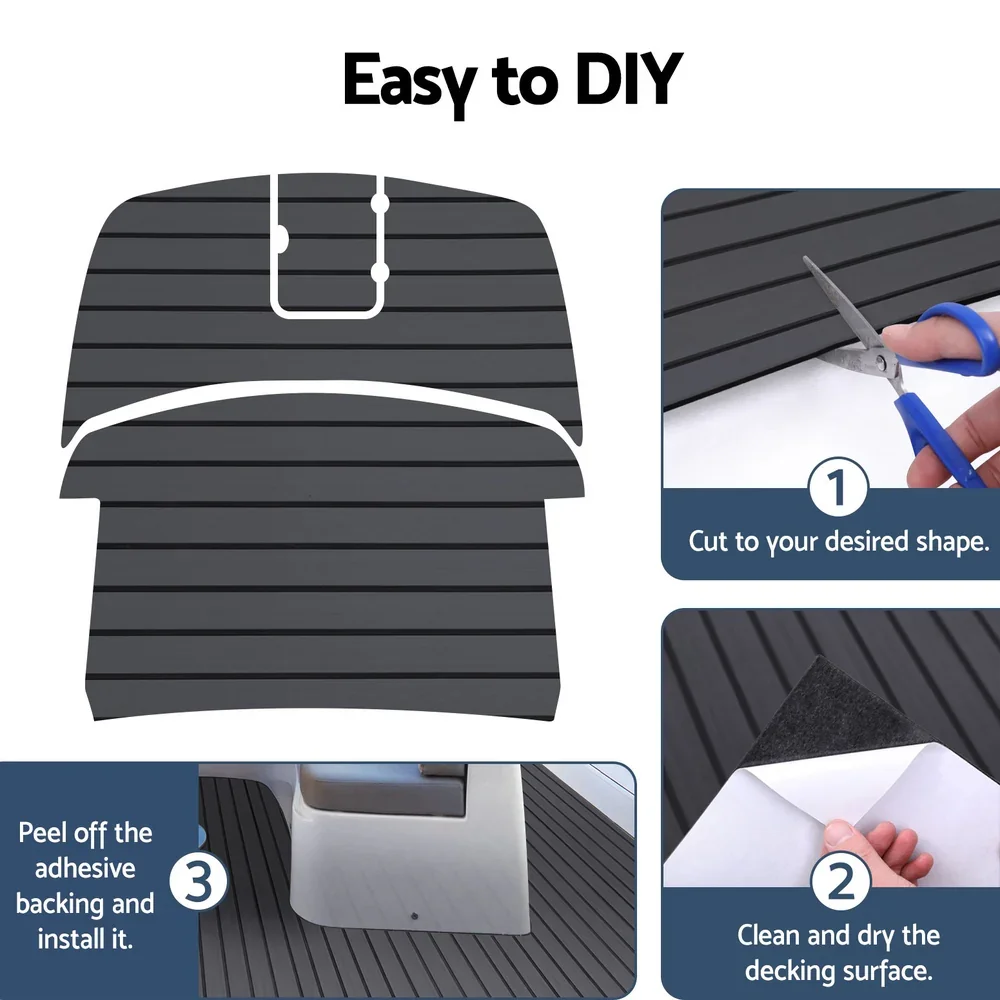 EVA Foam Boat Flooring Mat Decking Sheet 240x90x0.6cm Dark Grey Decor - Image 6