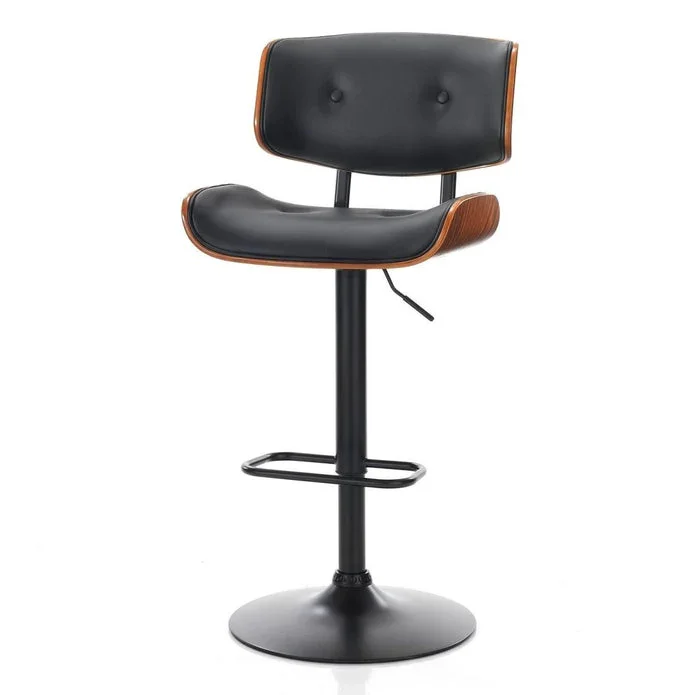European Wooden Black Modern Bar Stools Swivel Bar Stool Chair Counter Height Bar(Black)stool with 360 Degree Swivel Seat - Image 2