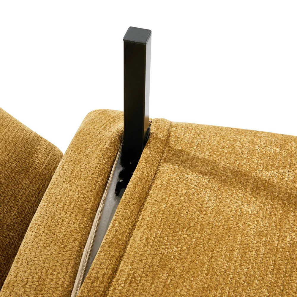 Sofa Bed Chair Chenille Recliner Love Sofa Double Yellow - Image 8