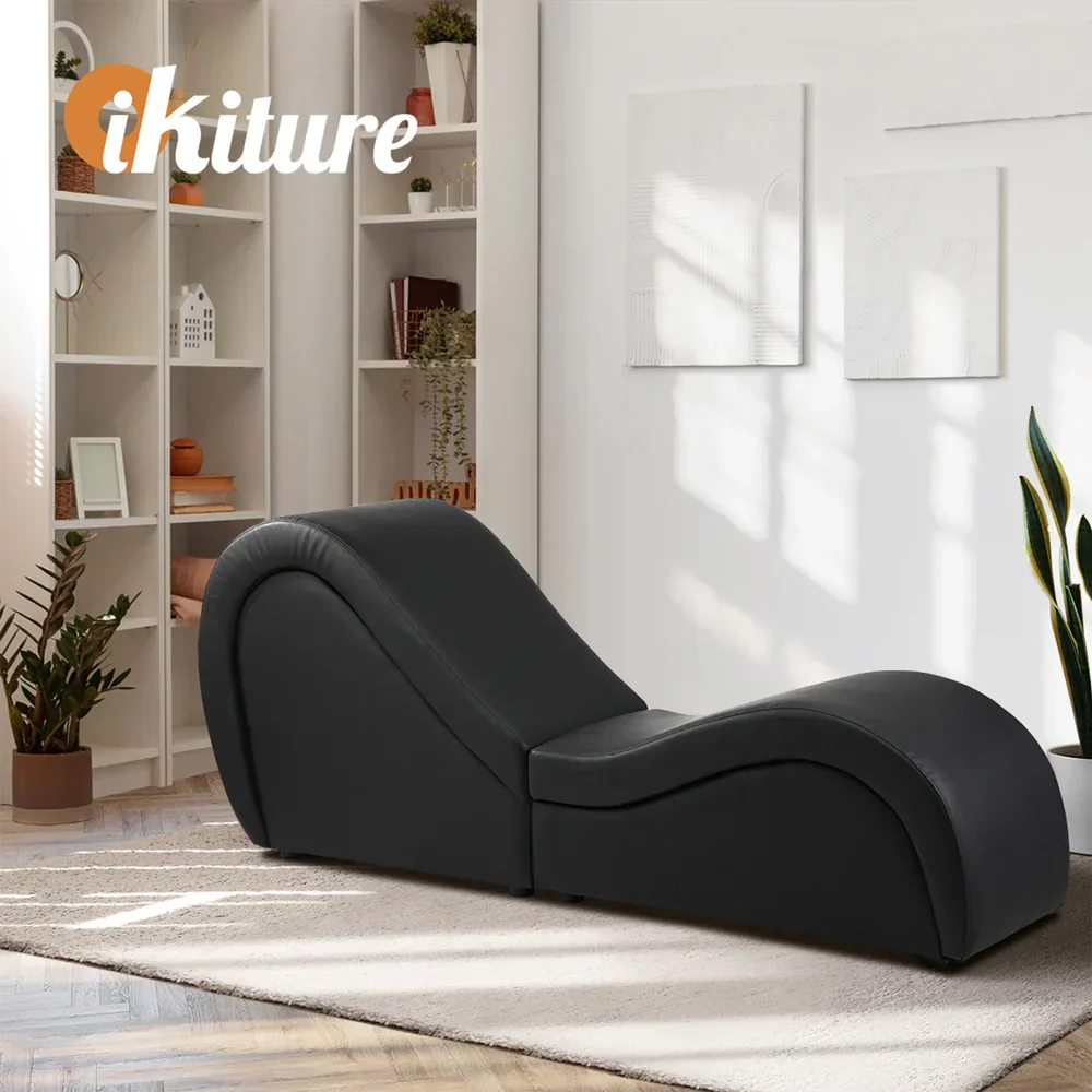 Tantra Sofa Love Seat Chaise Lounge Couples Yoga Bed Black - Image 10