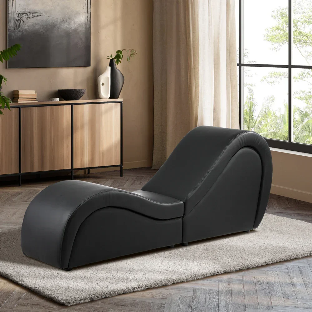 Tantra Sofa Love Seat Chaise Lounge Couples Yoga Bed Black - Image 9