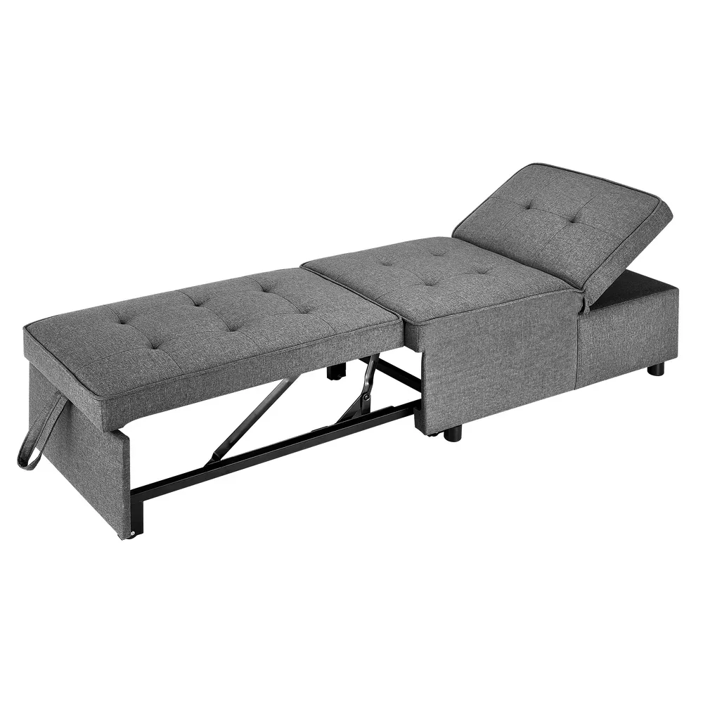4 in 1 Convertible Sofa Bed Ottoman Couch Lounge Linen - Image 3