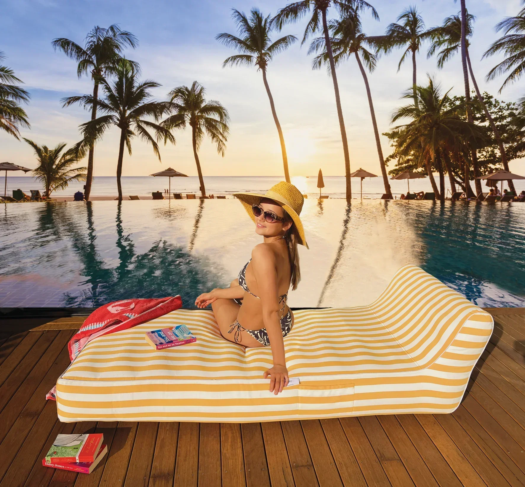 Paradisus Luxury Pool Lounge Yellow Stripe RL-884Y - Image 2