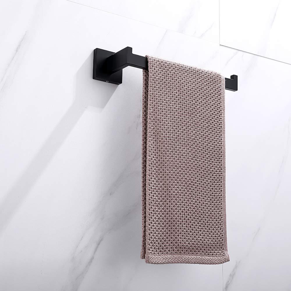 Square Hand Towel Holder Ring Wall Mounted Modern Towel Bar Bathroom Kitchen Black - Image 4
